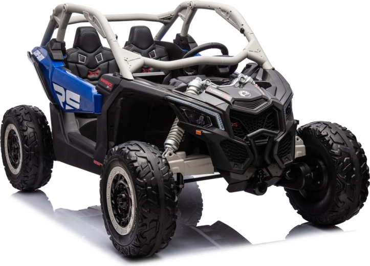 Can-Am Maverick Turbo RR elektrische kinderauto op accu – blauw-grijs, gelakt