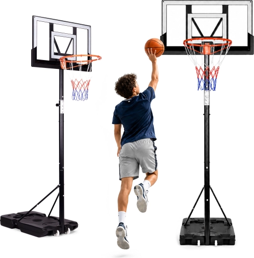 MovepRo vrijstaande basketbalkorf met verstelbare hoogte tot 305 cm