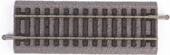 Piko rechte rail G115 met bedding, H0