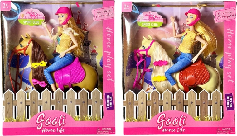 Poppenset met paard en accessoires - 1 stuk