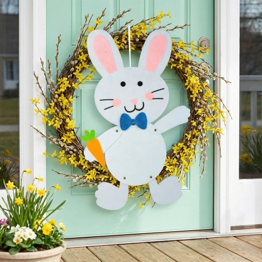 Paashanger decoratie in de vorm van een vilten konijntje