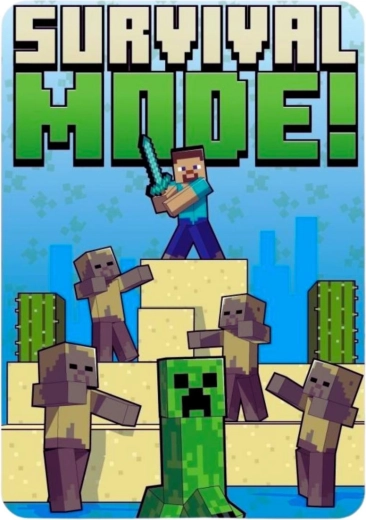 Fleecedeken Minecraft 100 × 140 cm - 1 stuk