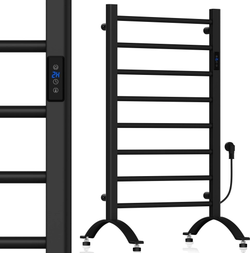 Maltec elektrische badkamerradiator 200 W, zwart