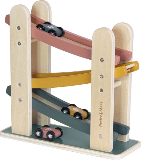 Houten racebaan PETITE&MARS Milky Way Wood of Mars, 18m+, aurora pink