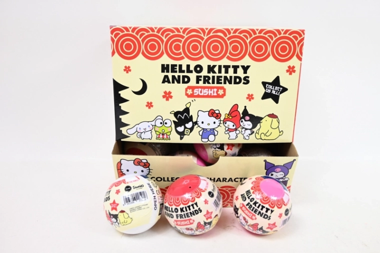Hello Kitty verzamelfiguurtje in capsule 75 mm – Sushi-motief
