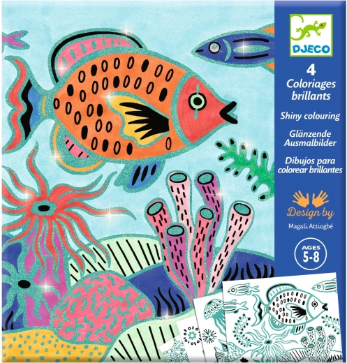 Djeco glitterkleurplaten Onder de zee