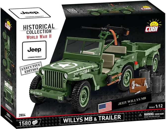 Cobi Jeep Willys MB met aanhanger 1:12 Executive Edition