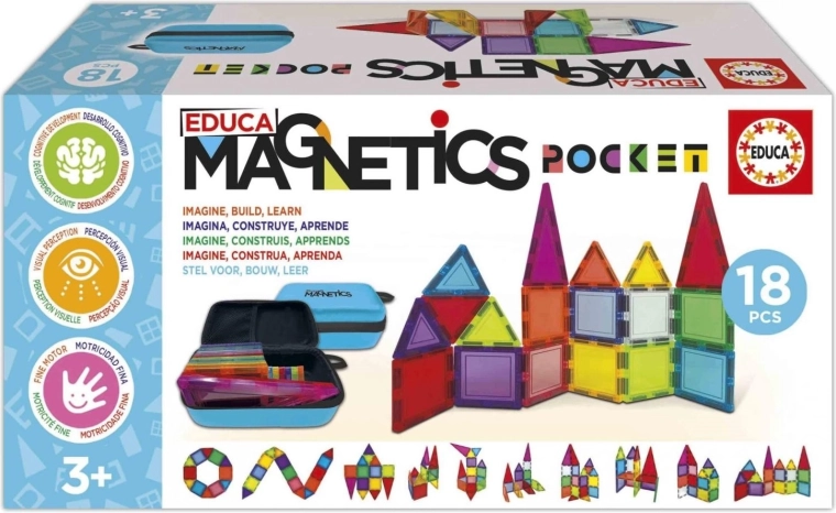 Educa magnetische bouwset Magnetics in etui, 18 delen