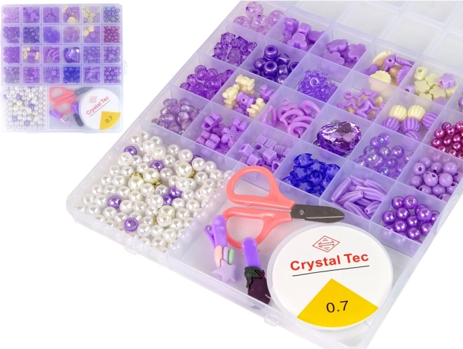 Set kralen voor sieraden maken paarse speldjes