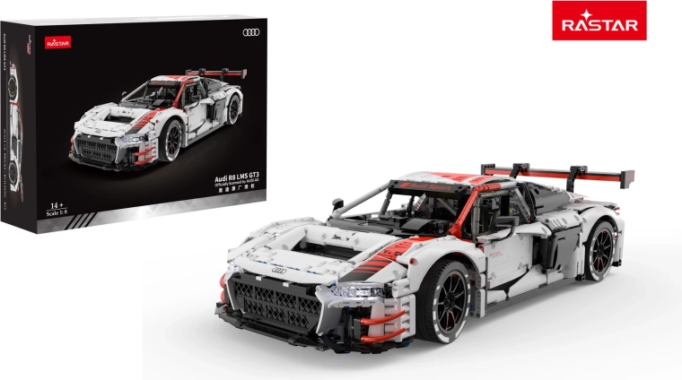 Bouwset automodel RASTAR Audi R8 LMS GT3 1:8 wit
