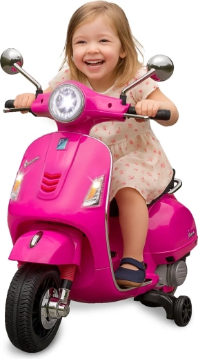 Elektrische loopmotor Vespa GTS 125 voor kinderen, roze