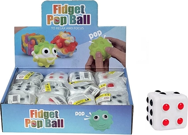 Zachte siliconen dobbelsteen met verhoogde stippen 6 cm (12 stuks)