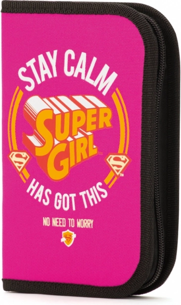 Schooletui Super Girl stay calm – eenlaags, ongevuld