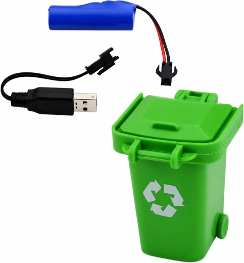 USB-opladen en afvalbak in de verpakking