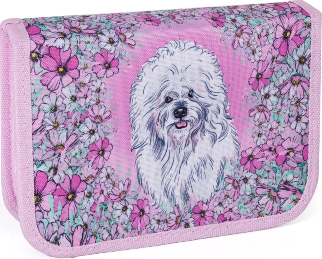 Bagmaster lumi schoolpenaal met twee flappen met hondje