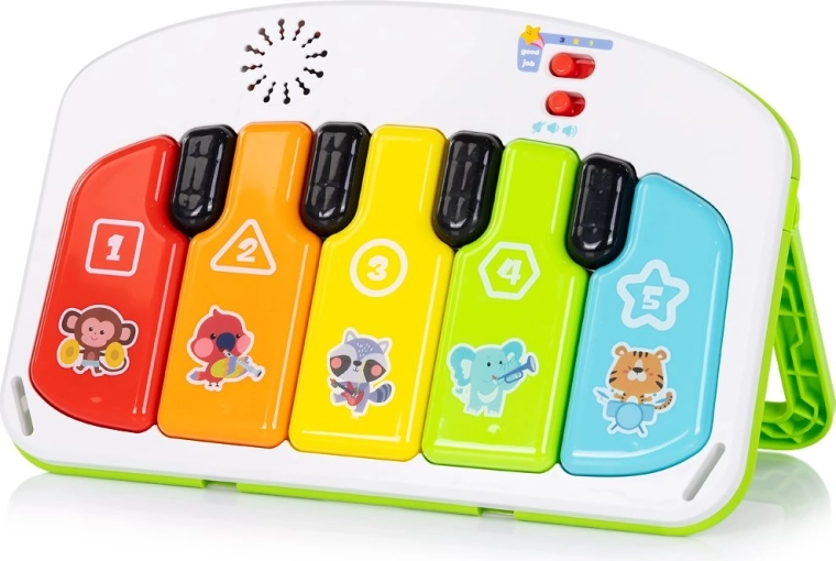 Interactief pianootje met lichtjes, melodieën en diertjes