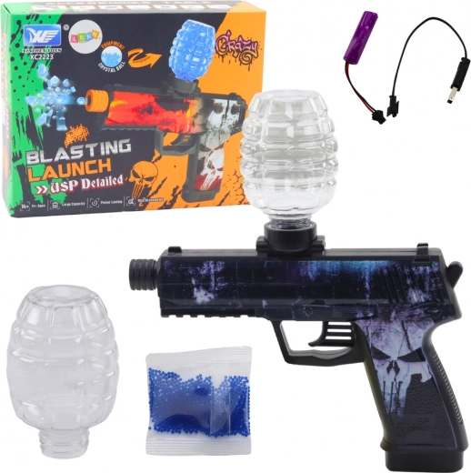 Automatische USP gelblaster-pistool met schedelmotief