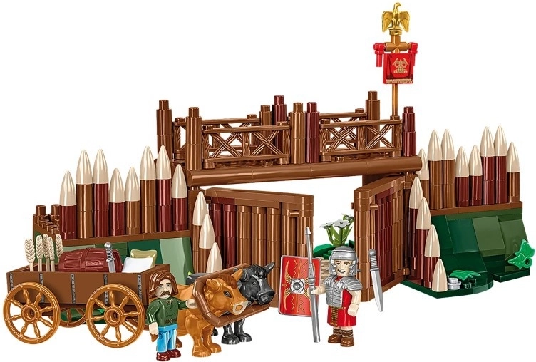 Authentieke poort van een Romeins kamp met opening