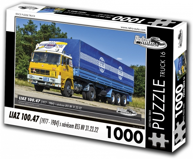 Puzzel retro-auto truck Liaz 100.47 met oplegger BSS NV 31.23.22 (1977–1984) – 1000 stukjes