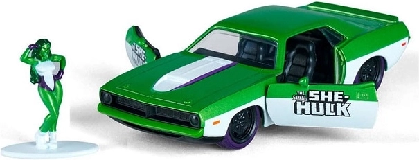 Jada She-Hulk Plymouth Barracuda 1973 1:32 met figuur