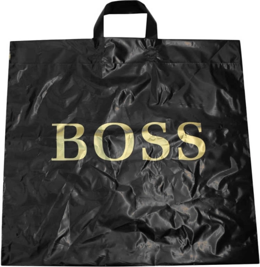 Zwarte BOSS winkelplastic tas 50 × 50 cm