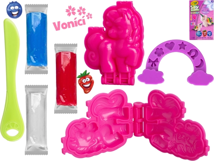 Crayola geurende boetseerklei met eenhoorn, set 3×28 g