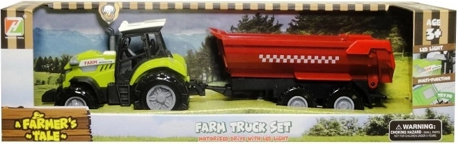 Tractor met aanhanger met licht en geluid