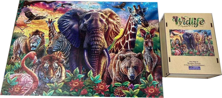 Houten puzzel wilde natuur