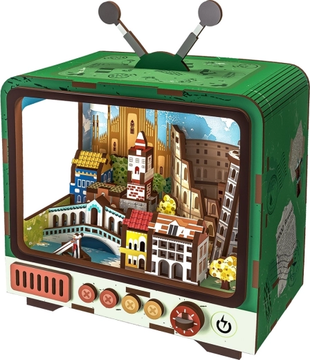 2Kids Toys 3D houten bouwpakket retro tv Venetië