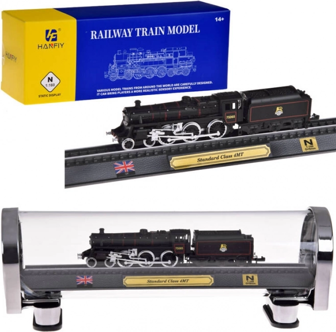 Verzamelmodel locomotief STANDARD CLASS 4MT 1:160 in beschermvitrine