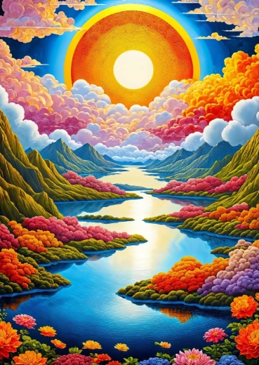 Enjoy puzzel Vloeiende zonsopgang 1000 stukjes