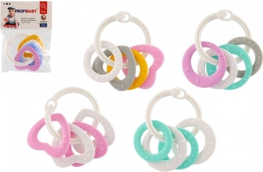 Bijtset met kleurrijke kunststof ringen