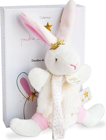 Doudou cadeau set - Konijntje met fopspeenhouder