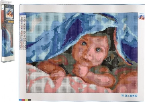 Diamantschilderij Schattige peuter 30x40 cm