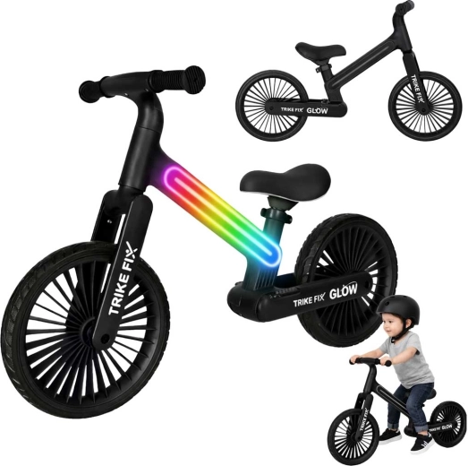 Loopfiets Trike Fix Glow LED – zwart