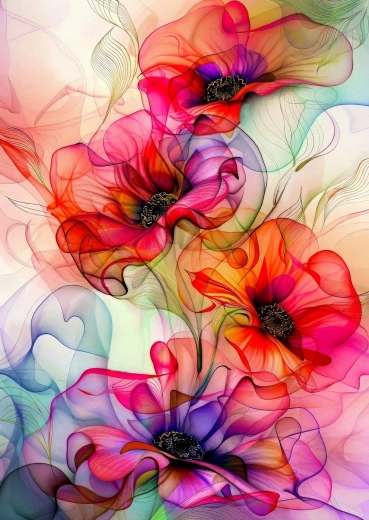 Enjoy puzzel kleurrijke bloemengolven 1000 stukjes