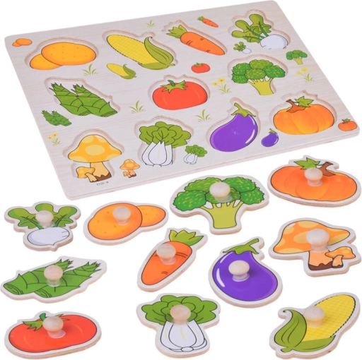 Houten educatieve puzzel groente