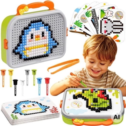 Montessori-mozaïekpuzzel met sponsjes Woopie, 493 onderdelen