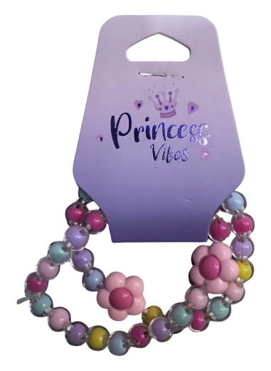 PINK set kralenarmbanden met hartjes (2 stuks)