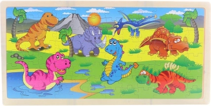 Houten puzzel dinosaurussen 96 stukjes