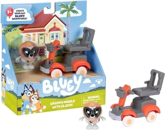 Bluey voertuigset met oma Muffin