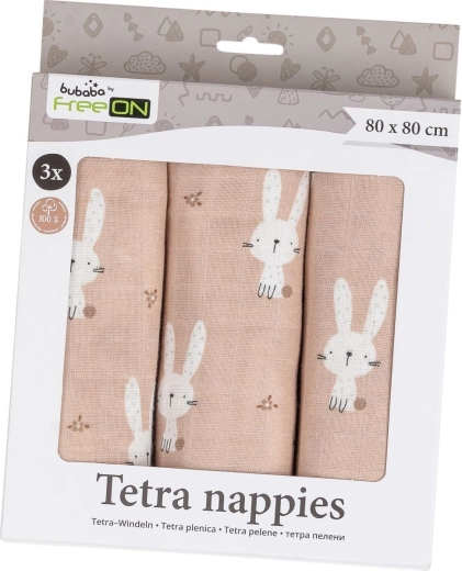 Schattig konijntjesmotief in zacht beige