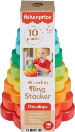 Houten piramide Fisher-Price Bloemvormen