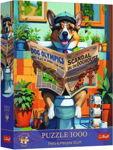 Puzzle 1000 Premium Plus – corgi op het toilet