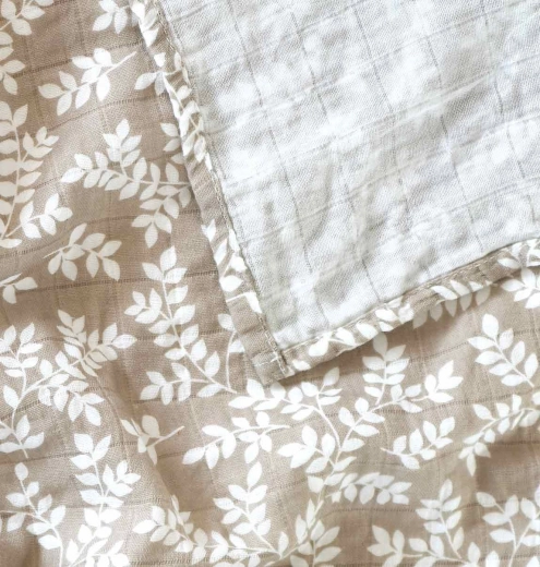 Mousseline XL handdoek blossom – Taupe