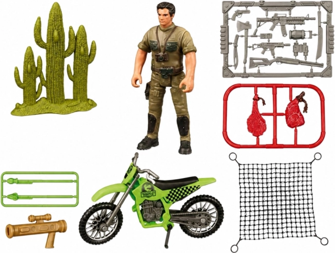 Actiespel met jager, motor en accessoires