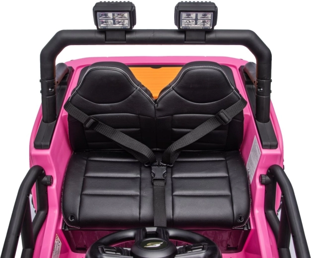 Comfortabele tweezits stoel van eco-leer met gordels