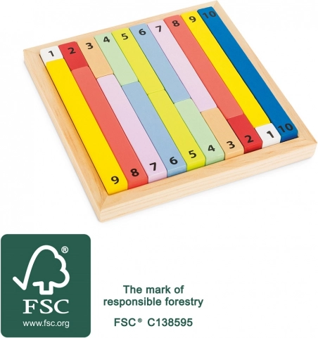 Educatieve kleurrijke tabel SMALL FOOT van FSC-hout