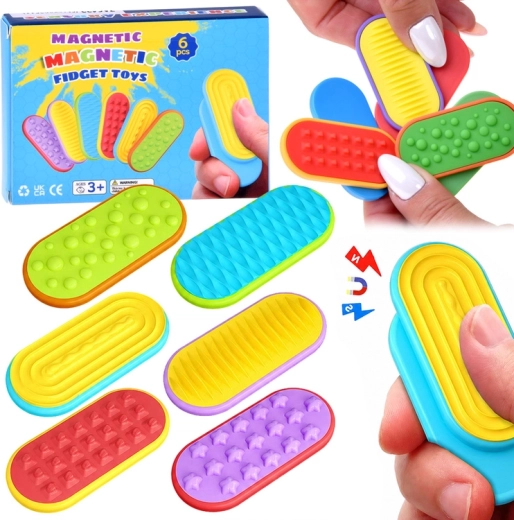 Magnetische sensorische schuif-fidget toys – set van 6 stuks