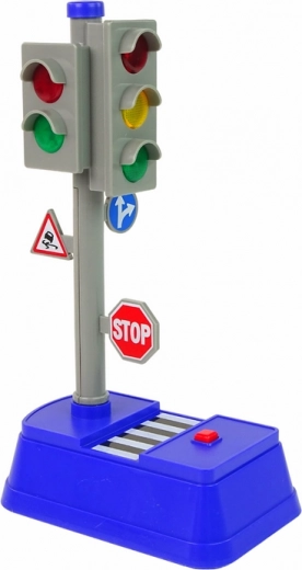 Werkend verkeerslicht met licht en geluid